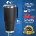 44oz Black Double Vacuum Wall Stainless Steel Tumbler with Handle and Lid